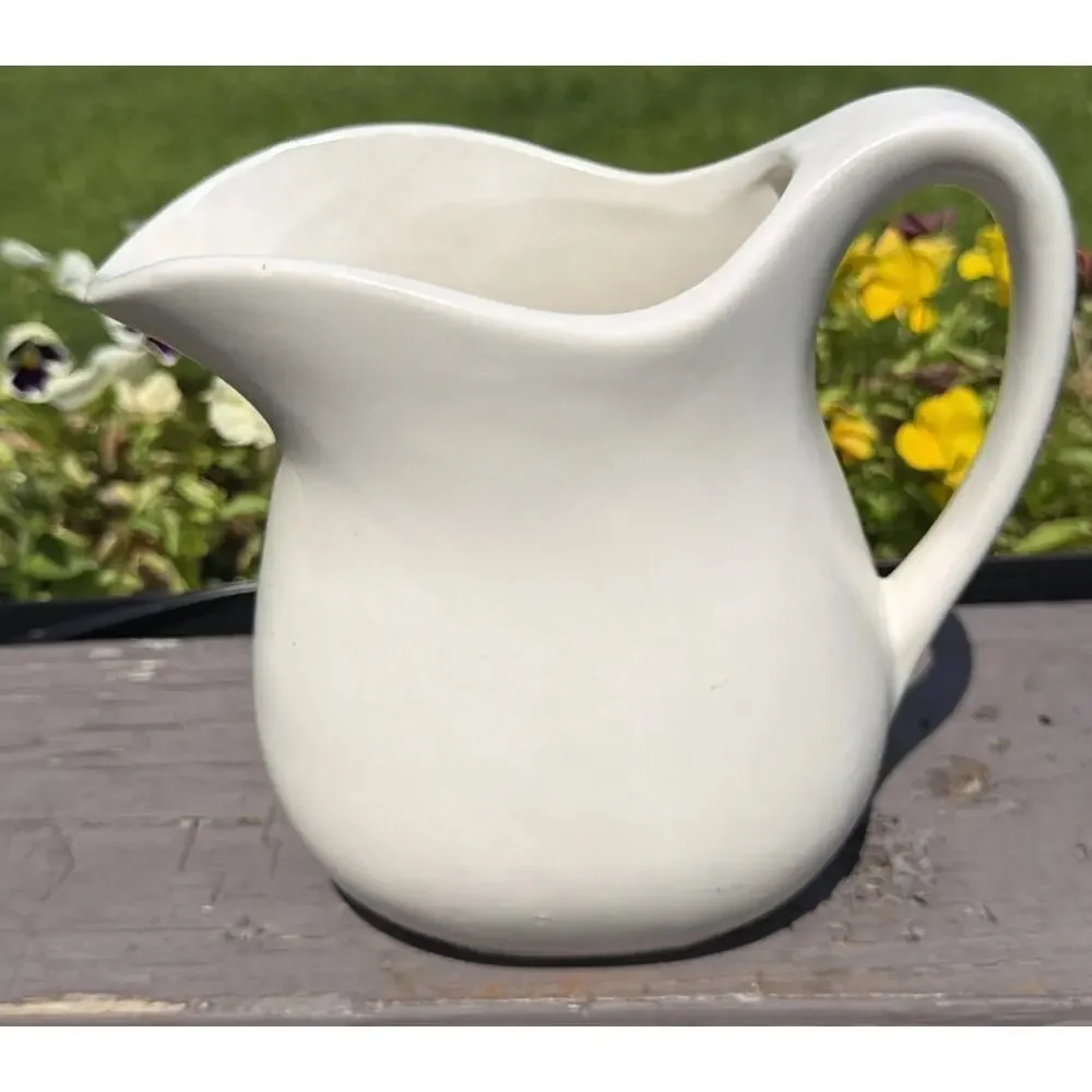 Vintage McCoy Pottery #365 USA 6.5 “ Floral Pitcher Hand Painted Farmhouse Decor